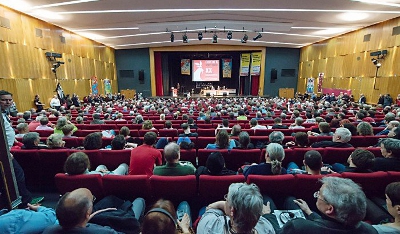 Voller Saal: die Rosa-Luxemburg-Konferenz von junge Welt in der Berliner Urania. Foto: Christian-Ditsch.de