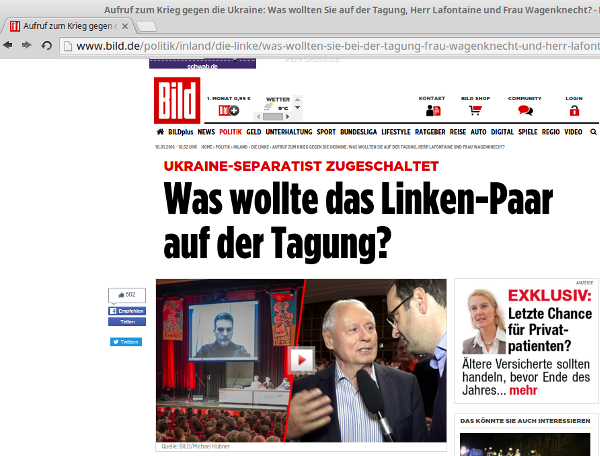 &raquo;Entsch&auml;rfte&laquo; Hetze: Bild.de am Sonntag abend. Screenshot: jW