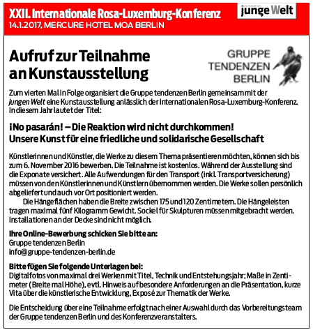 Aufruf zur Kunstausstellung