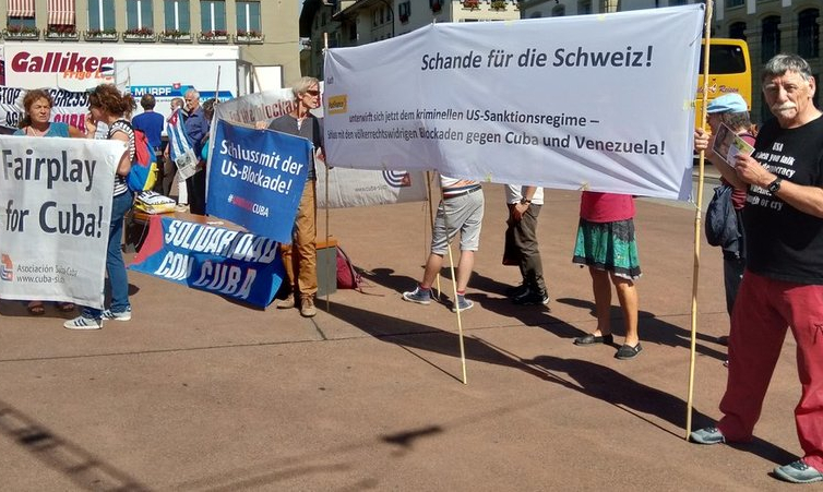 Protest in Bern. Foto: Samuel Wanitsch